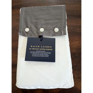 Ralph Lauren RL Organic Sateen Border Euro Sham Graphite NWT $185